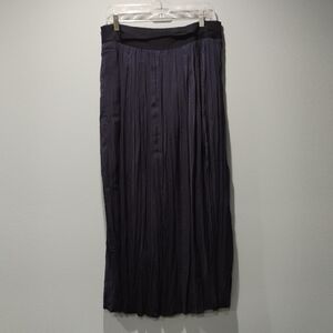 Chico's Navy Pleated Maxi Skirt